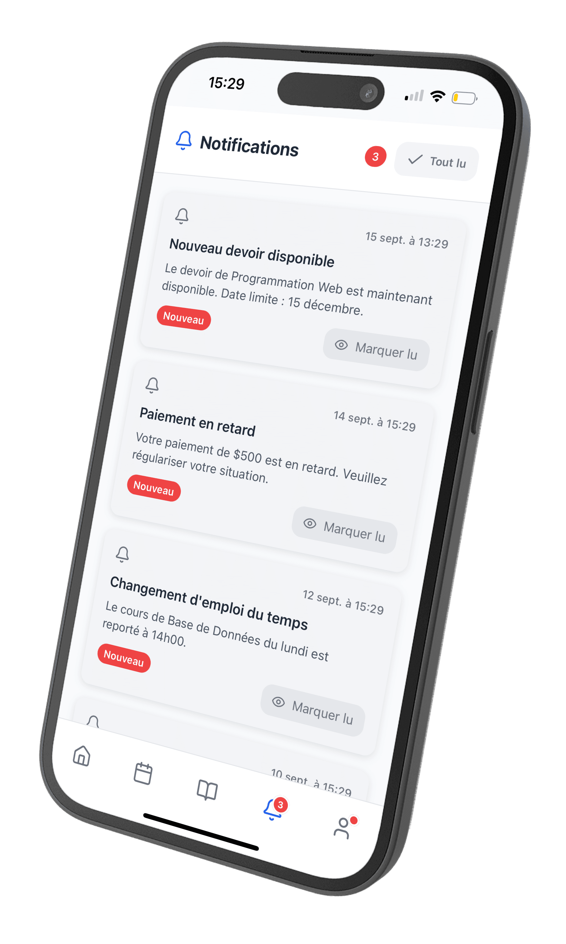 Écran de communication mobile