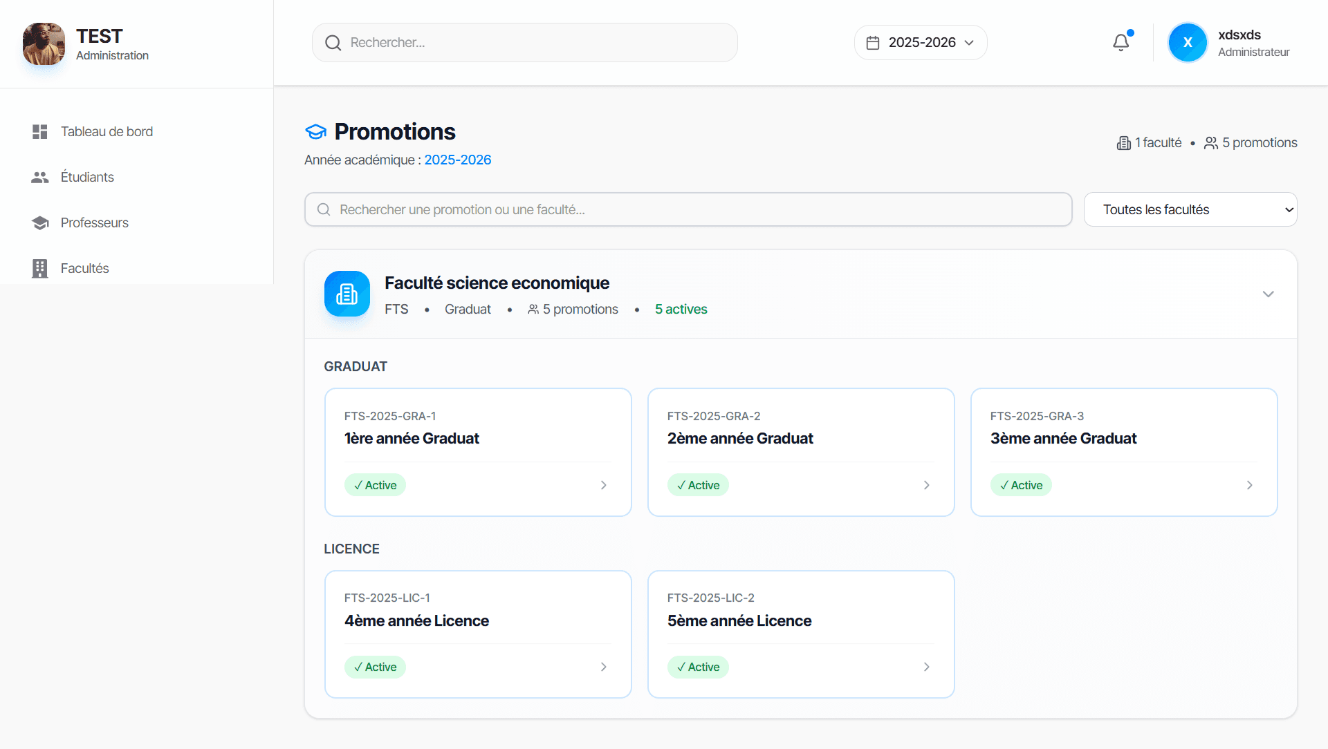 Interface de création de contenu